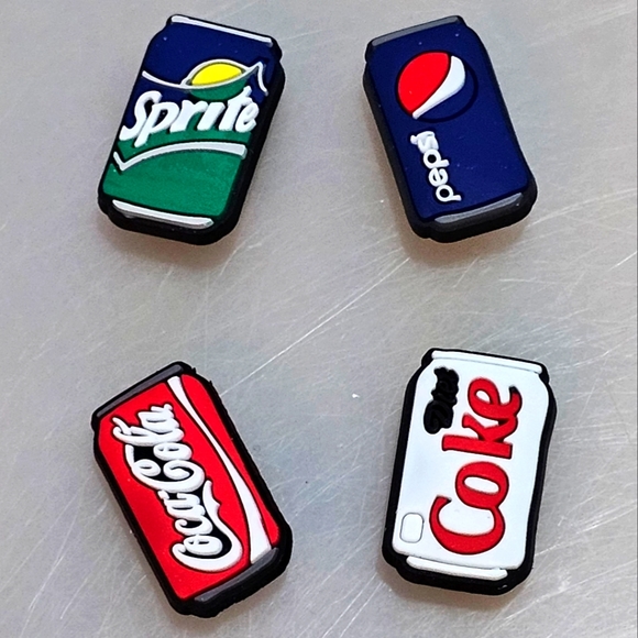 Soda Cans Croc Charms Set Of 4 NWT - Picture 1 of 2